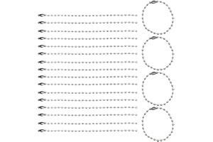 LUENHEGO Ball Bead Chain 20PCS 10cm Metal Ball Chains with Connectors for DIY Crafts, Hanging Ornaments, Tags, Keychain, Jewellery Making, 2.4mm of Beads’ Diameter, Silver