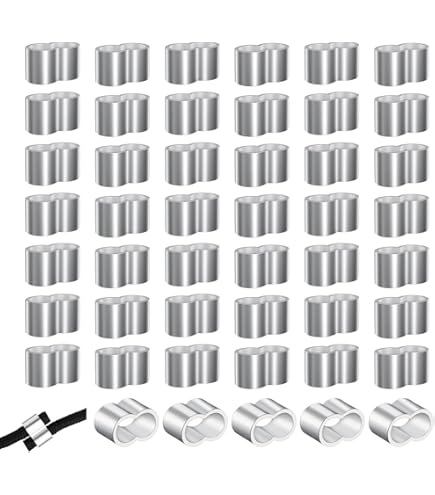 50x Aluminium Crimpschlaufen 4mm - Würgeklemmen Für Drahtseile & Zeltleinen - Robust & Leicht
