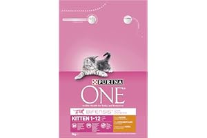 Purina ONE Kitten Cat Food Chicken & Wholegrain, Transparent, Chicken, 3kg
