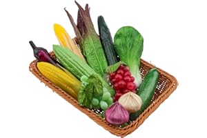 Meiwlong 12 pezzi artificiali finti realistici vegetali finti realistici plastica fotografia puntelli centrotavola frutta modello decorazione casa festa festival