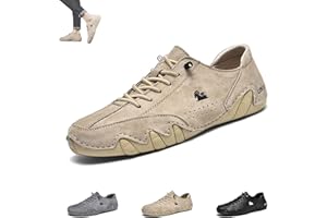 LOVEWLVNCL Włoskie ręcznie robione zamszowe niskie buty, buty Beck męskie wodoodporne antypoślizgowe oddychające trampki buty do chodzenia Chukka(Khaki,50)