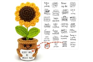 HeDaKang Sonnenblumen Kleine Geschenke - Positive Potato Kartoffel Serien Gehäkelte Glücksbringer Gute Besserung Genesungsgeschenke Geschenke Prüfung Zeugnis Geburtstagsgeschenk Jugendweihe