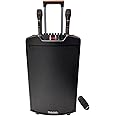 Takara T 8090 Karaoke Speaker Trolley Portable Multimedia Bluetooth; Audio Recording; USB; SD; TF; AUX PA System with 2 Wireless UHF Mic; Remote Control; with LED Light (Black)