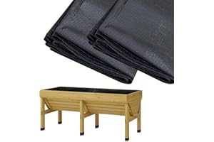 NEUSID 2 Pcs Fabric Liner for Large Veg Trough Planters Outdoor Raised Bed Liners Heavy Duty Non-Woven Black Vegetable Trug Herb Vegtrug Planter Liner (Large, 160cm x 290cm)