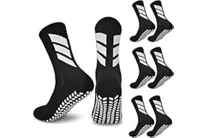 YXBDQDJCF 3 Pairs Grip Socks Football, Football Grip Socks Kids Breathable Soft Non Slip Sports Sock for Junior Basketball Tennis Cricket Rugby