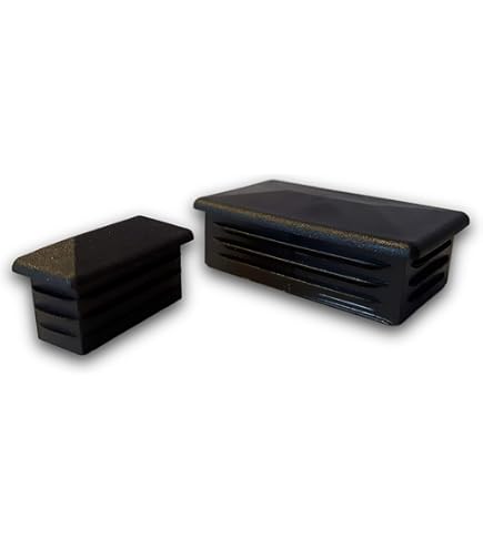 10x Tapones De Láminas Tubo Rectangular 20x100 Mm Rectángulo Gris Tapas De Pl