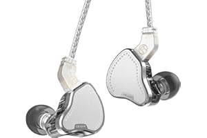 EZ EAR In Ear Monitor HiFi KB2208, Unidad DD de Alto Rendimiento, Potente bajo, Auricular intrauditivo, diseño de Cable Desmontable, 0,78 MM, 2 Pines para músico, Cantante, Baterista(Plata, sin micrófono)