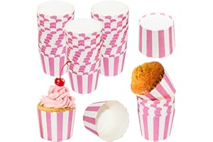 BANTI Caissettes Cupcake Papier 50 Pièces Rose Cupcakes pour Anniversaire soirée de Mariage Cuisine Baking