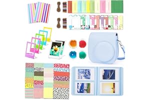 Leebotree Instantané Caméra Accessoires Compatible avec Instax Mini 12 Appareil Photo, Le Package Comprend Housse de Caméra,Album, Cadres, Autocollant de Bord and Coin (Bleu Pastel)