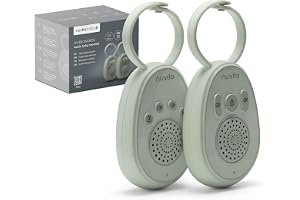 Nuvita 3020 babyljudmonitor med vitt brus – säker anslutning 2,4 GHz, dubbelriktat ljud, uppladdningsbar, upp till 30 timmar batteritid, vaggvisor och timer