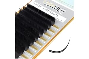 LASHVIEW Eyelash Extensions,Individual Lashes, Premium Single &Classic Lashes,0.15 Thickness C Curl 8-15mm Mixed Tray,Natural Semi Permanent Eyelashes,Soft Application-Friendly, Lashes