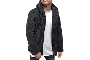 Susenstone Manteau Homme Hiver Chaud Court En Laine Slim Fit Manteau Homme A Capuche éLéGant Chaude éPais Manche Longue Polaire Cardigan Veste