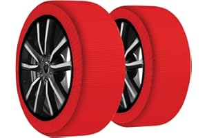 CARALL Snow Chains for Car, Red Color, Size L, Textile Snow Chains (Red, L)