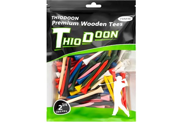 THIODOON Tees de Golf en Bois Couleur Mélangée Paquet de 100 Accessoires pour L'Entraînement pour Le Golf pour Le Sport Femmes Hommes Enfants 54mm 70mm 83mm