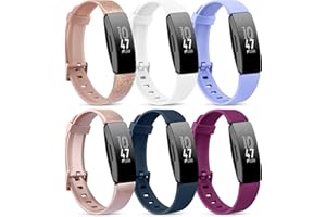 Oumida Pack 6 Compatible with Fitbit Inspire Strap/Fitbit Inspire HR Strap, Waterproof Soft Sport Strap Replacement for Fitbit Inspire/Inspire HR/Inspire 2 (Pack D, S)