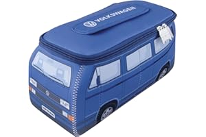 BRISA VW Collection – Volkswagen Neopren uniwersalna kosmetyczka do makijażu, kosmetyczka podróżna w stylu T3 Bulli Bus, niebieski, Groß (30 x 14 x 12 cm), T3 Bus