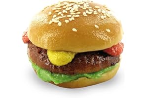 Odenwälder Marzipan Hamburger Brötchen belegt mit Salat, Fleisch, Ketchup und Senf 110g