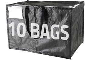 SACKMAKER Moving & Storage Bags – HEAVY DUTY 100L - PREMIUM Grade, Reusable Zippered Tote for Moving House, Clothes Storage, Camping, Attic & More – Industrial Strength Laundry & Utility Bag (10 Bags)