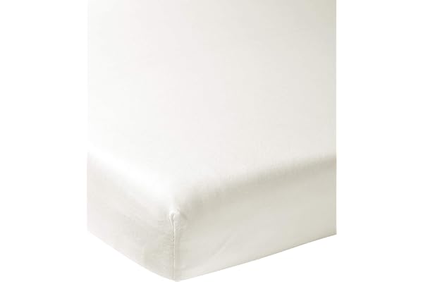 Meyco dra-på-lakan barnsäng 60x120cm Jersey dra-på-lakan Offwhite | 100 % bomull - Oeko Tex-certifierad - Lakan med resår - Resår runt hela kanten - andningsaktiv & hudvänlig