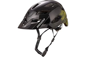 Exclusky Casco de Bicicleta Hombre Casco Bicicleta Mujer Casco Patinete Electrico Adulto Casco MTB Hombre Ciclismo con Visera y Luz LED (56-61CM)
