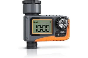 Brandson - Digital Water Computer, Watering timer, Water flow meter, Practical water meter for the garden IPX5, Automatic and Time-Saving Irrigation, Rain Delay, indoor and outdoor use
