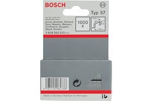 Bosch Accessories Professional 1000x Flachdrahtklammer Typ 57 (Natürliche Materialien, Beschichtungsstoff, 10.6 x 1.25 x 14 mm, Zubehör Tacker)