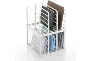 mDesign rangement porte-monnaie – présentoir en métal à 5 compartiments pour portefeuilles – boîte à compartiments pratique pour la maison – 28,6 cm x 28,6 cm x 21,6 cm – lot de 2 – blanc mat