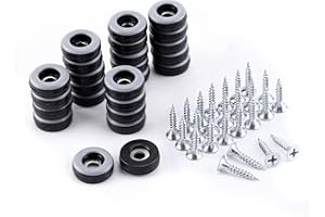 LPRAER 24Pcs 20mm Furniture Glides Screw on Table Chair Feet Gliders Nail on Teflon Moving Sliders Chair Leg Floor Protectors for Hardwood Floors Wooden Furniture
