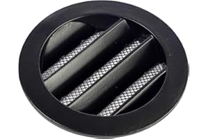 DUTCH ENVIRONMENT CORPORATION DEC Rejilla de Ventilación Exterior de Aluminio para Extractor de baño, Cocina, Garaje, Pared | Rejilla Redonda con mosquitera metálica, Color Resistente a Rayos UV (Negro, 80mm)