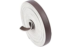 GORGECRAFT Bandes de Cuir Double Face de 5m de Long 15mm de Large Cordon en Cuir Plat de 2mm D'Épaisseur Bord Cousu à la Main pour Bricolage Artisanat Fabrication de Ceintures et de Poignées Brun Coco