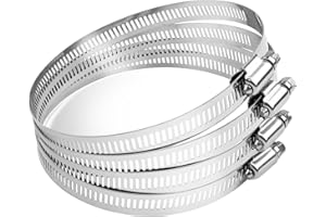 4 Stück 141-165mm Schlauchschellen Edelstahl Set, Leryati Schlauchschelle 304 Schellen, Schlauchklemme Kein Schlauchbinder Große Rohrschellen und-Schraubzwingen für Pool, Waschmaschine und Garten