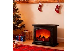 ‎RANJIMA RANJIMA LED Kamin, LED Kaminfeuer mit Flammeneffekt, Kamin Deko Weihnachten, Klein Elektrokamin Ohne Heizung, Batteriebetrieben, Künstliche Tischkamin Elektrisch für Ornament Nach Hause Weihnachtsdeko