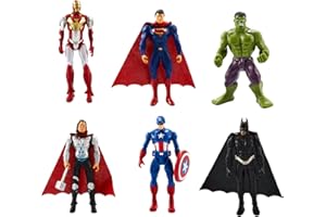 WIRHAUT 6 Stück Avengers Mini Figuren Set, Superhelden Figuren Set Cake Topper, Superhelden Figuren Tortendeko Superhero für Kindergeburtstag Kuchen Dekoration Office Sammler Party Liefert Junge