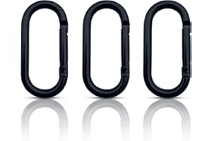 Holesto - Mosquetón Ovalado (3 Unidades), Color Negro