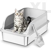 Caja de arena para gatos semicerrada (gris claro, 22.8 pulgadas de largo x 15 pulgadas de ancho x 10.8 pulgadas de alto)
