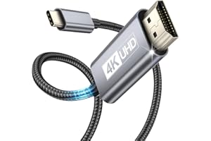 TEFLOTY Kabel USB C na HDMI, 2 m HDMI USB C, 4K UHD (Thunderbolt 3/4) typ C na HDMI do iPhone 15 Pro, MacBook Air/Pro, iPad Pro, Samsung Galaxy S23/S10/S9, Chromebook, Surface Book itd.