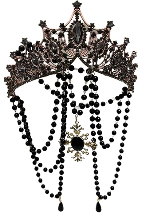 Vintage Krone Haarband Aus Legierung – Barockes Hochzeits-Tiara, Schwarz, Für Braut Oder Mottoparty