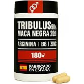 DIET&Eacute;TICA EUROPEAN Tribulus Terrestris 180 Cap - 90% Tribulus Maca Testosterone - With Pure Maca 20:1 Arginine B6 Zinc - Impr