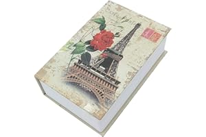 Youyijia Book Safe Steel Portable Dictionary Secret Safe Can for Home Office 18.5x11.5x5.0cm Hidden Storage Safe Box with 2 Keys for Storing Money Jewelry Credentials Key (Paris)