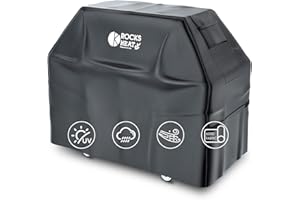 Rocksheat BBQ Cover, Heavy Duty Grill Cover for Outdoor Grill, Waterproof, Weather Resistant & Fade Resistant Gas Barbecue Cover for Weber Charbroil Nexgrill Dyna-Glo Brinkmann (147L x 61W x 117H cm)