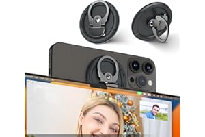 PROfezzion Aluminiowy Uchwyt do Kamery Mag Safe Continuity z Otworem na Statyw do Kamery Internetowej MacBook, iPhone 15 15 Plus Pro Max 14 13 12 (iOS 16+) i Mac OS Ventura Lub Nowszy (Czarny)