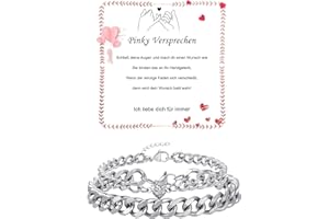 Fehki Edelstahl Paar Armband | Kubanische Kette verstellbar | Romantisches Geschenkset für Paare zum Valentinstag, Jahrestag & Geburtstag