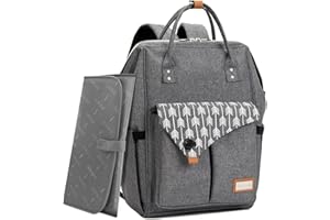 Lekebaby Bolso Carrito Bebe Mochila Maternidad Bolsa Mamá Viajar Impermeable Mochilas para Pañales Gran Capacidad con Portátil Cambiador y Piezas Ganchos Carro Bebé