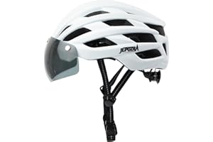 JEPOZRA Casco Bicicleta Adulto Hombres Y Mujeres Helmets MTB con Visera Desmontable Gafas Casco Scooter Gran ProteccióN Que Absorbe Los Golpes