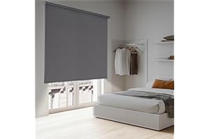 Estores enrollables Opacos con Tejido de Calidad. Estor Opaco Blackout Persiana Opaca Que aporta Oscuridad. Cortinas Dormitorio Opacas Novedad STORESDECO | Gris Oscuro 180 x 250 cm