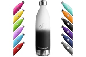 KollyKolla Borraccia Termica - 500ml/750ml/1L, Bottiglia Acqua in Acciaio Inox, Borracce Senza Perdite, Borraccia Termiche Sportiva, Bambini, Adulto, Scuola, Mantiene Caldo per 12 Ore/Freddo 24 Ore