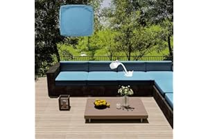 HLTQL Funda para Cojines Exterior Impermeable, Cubre Sofa Gatos Arañazos con Cremallera, Fundas De Sofa Antimanchas y Ajustables, para Interiores y Exteriores, Muebles De Ratán(#3,33x65x10cm)