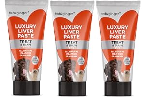 Fred & Ginger Liver Paste Tubes for Dogs and Cats 75g [Pack of 3] Grain Free, Hypoallergenic Luxury Liver Pate Ideal Training Aid, Medication Administering