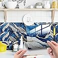 HORIWE Marble Tile Stickers Vintage Floor Wall Decal Sticker Adhesive Tile Art DIY Kitchen Bathroom Backsplash Home Decor PVC Waterproof Oil Proof New 4x4 Inches 20pc