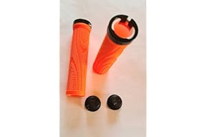 CarbonEnmy Manillar de bicicleta, asas para manillar, antideslizante, goma de un lado, negro, rojo, Oange azul nuevo (naranja)